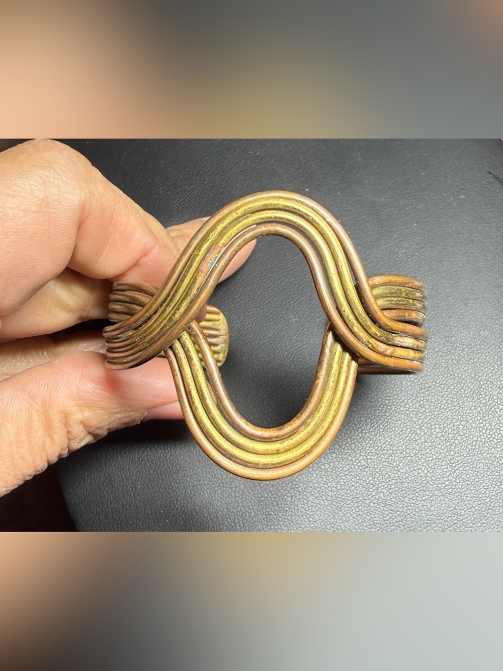 Artisan-made Copper Brass Multi-Band Cuff Bracelet